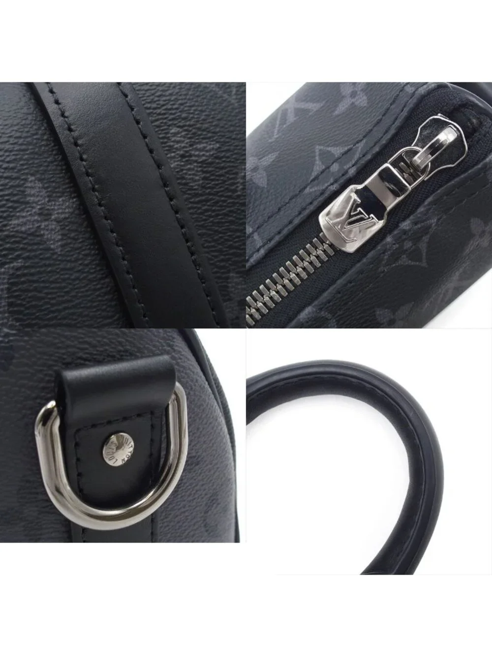 Louis Vuitton Keepall Bandouliere 25 Black Monogram Eclipse 2-Way Shoulder Bag
